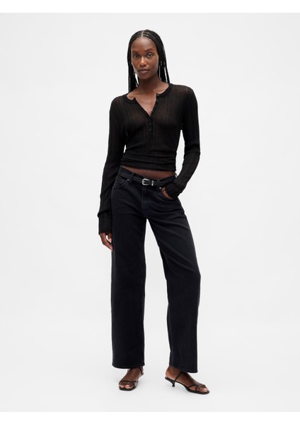 Kadın Siyah Low Rise '90S Jean Pantolon