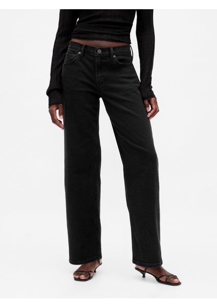 Kadın Siyah Low Rise '90S Jean Pantolon