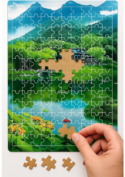 140 Parça Ahşap Puzzle Tablo. 25 x 35 cm Ölçülerinde. Askı Aparatı Ile. Kaliteli Uv Baskı Model-6
