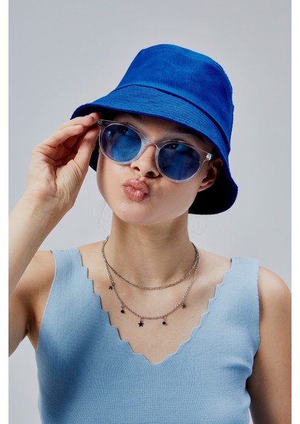 Ikili Yazlık Kumaş Kova Şapka, Erkek Kadın Düz Balıkçı Bucket Şapka, Unisex indirimleri