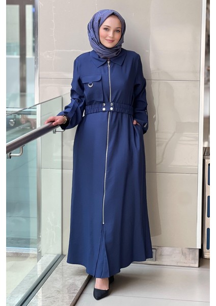 Nuss 2001 Tam Boy Fermuarlı Elbise