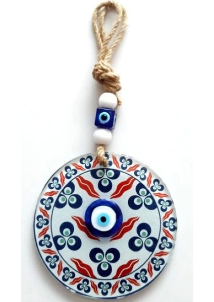 Üç Damla Desenli Nazar Boncuklu Füzyon Cam Duvar Süsü fiyatları