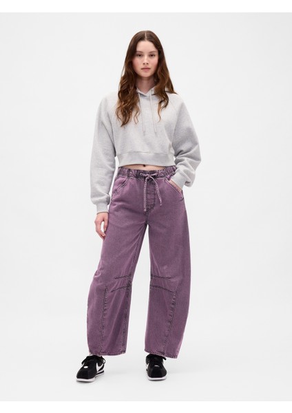 Kadın Mor Mid Rise Ultrasoft Kolay Horseshoe Jean Pantolon