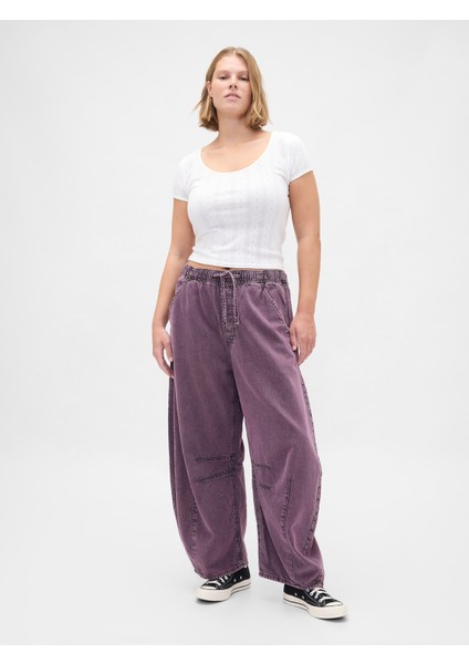 Kadın Mor Mid Rise Ultrasoft Kolay Horseshoe Jean Pantolon fırsatları