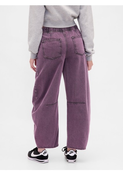 Kadın Mor Mid Rise Ultrasoft Kolay Horseshoe Jean Pantolon indirimleri