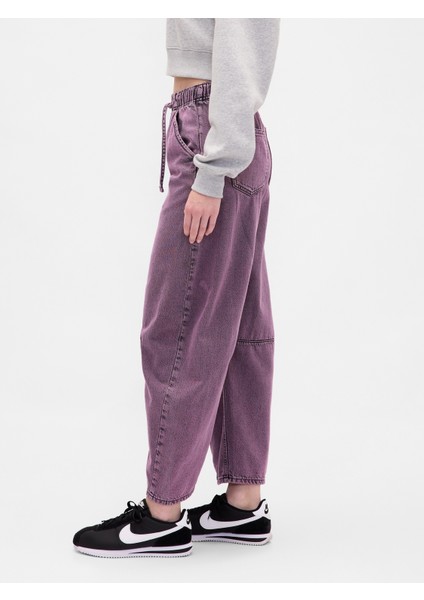 Kadın Mor Mid Rise Ultrasoft Kolay Horseshoe Jean Pantolon