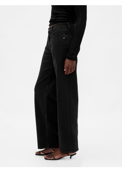 Kadın Siyah Low Rise '90S Jean Pantolon