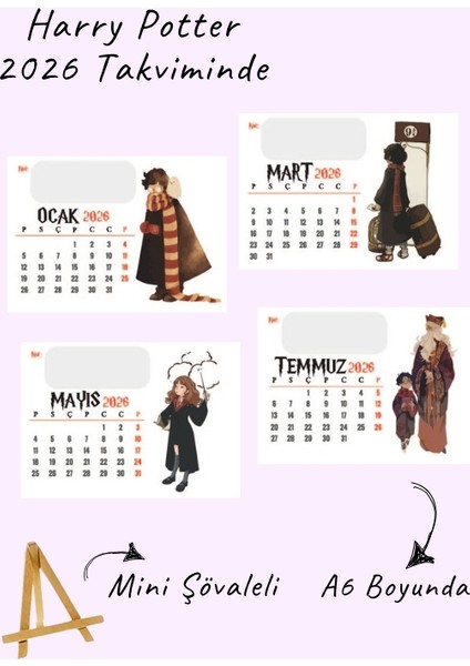 Harry Potter Tasarımlı Şövale Masa Takvimi 2026