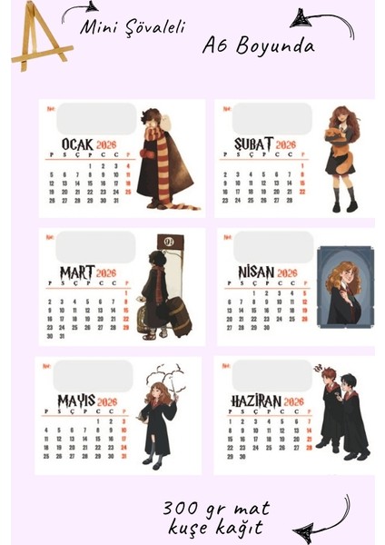 Harry Potter Tasarımlı Şövale Masa Takvimi 2026 fiyatları