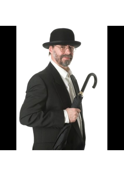 Siyah Renk Yetişkin Boy Retro Bowler Derby Şapkası 58 cm fiyatları