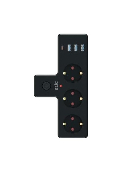 Hoala Termal Akım Korumalı 3'lü Priz, 3x Usb,1x Type-C Giriş, Siyah Renk (Kablosuz) fiyatları