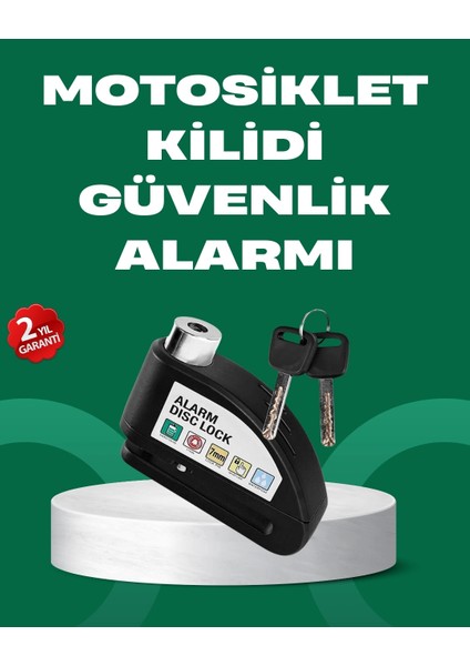Buğz Motosiklet Scooter Bisiklet Tekerlek Disk Kilidi Alarmlı Güvenlik