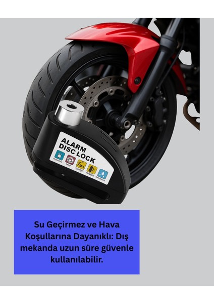 Buğz Motosiklet Scooter Bisiklet Tekerlek Disk Kilidi Alarmlı Güvenlik modelleri