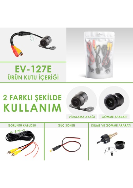 Araç Kamerası EV-127E Ecoview 480 Tvline Analog Geri Görüş Araç Kamerası indirimleri