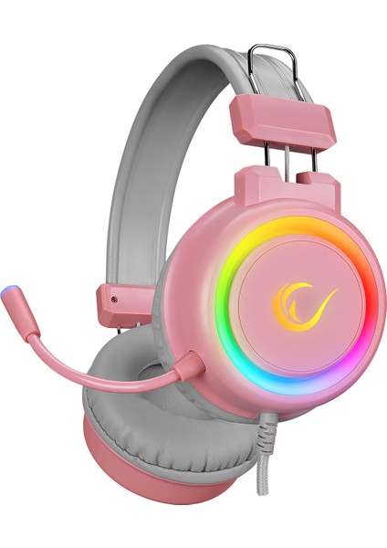 SN-R10 Alquıst Pembe 3,5mm Rgb Gaming Oyuncu Mikrofonlu Kulaklık