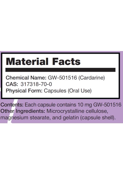 GW501516 Cardarine 30 Kapsül fiyatları