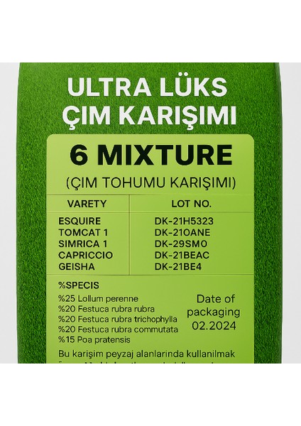 Profesyonel Ultra Lüks Çim Tohumu Karışımı 10 Gr. – Yoğun Yeşillik, Hızlı Çimlenme ! Yumuşak Dokulu