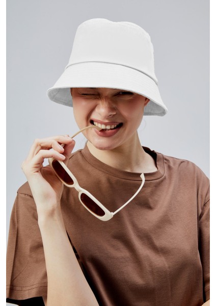 Ikili Yazlık Kumaş Kova Şapka, Erkek Kadın Düz Balıkçı Bucket Şapka,