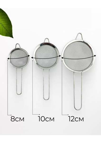 Inox Süzgeç Seti - 3 Boy Çok Amaçlı Süzgeç 304 Çelik Profesyoneller Için 722027