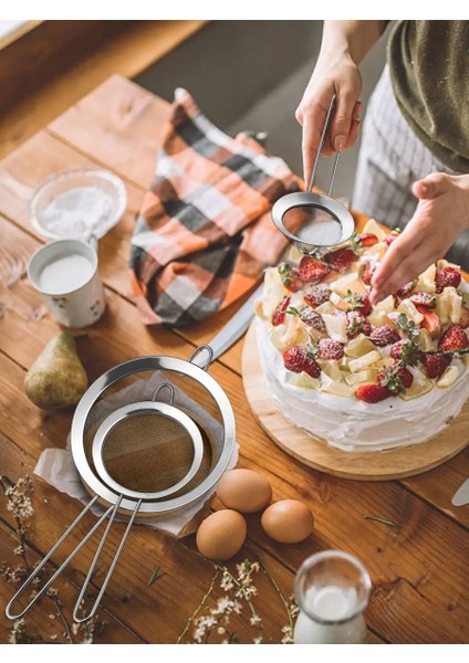 Inox Süzgeç Seti - 3 Boy Çok Amaçlı Süzgeç 304 Çelik Profesyoneller Için 722028