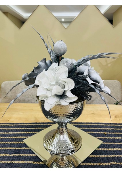 Lüks Gümüş Vazo Eva Aranjman(AYNA DAHİL DEĞİLDİR.)