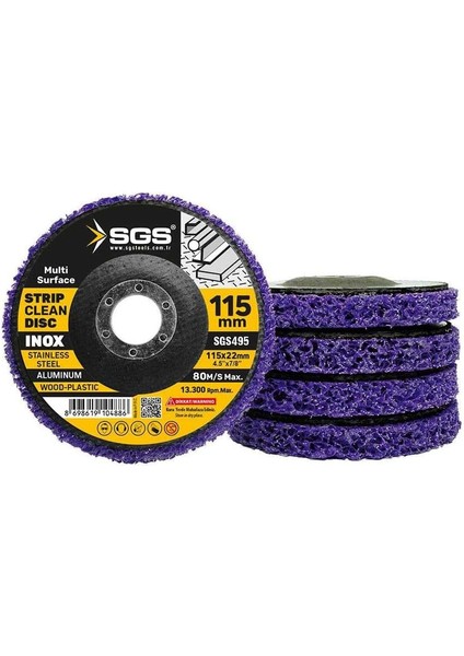 Çok Amaçlı Parlatma Diski, Mor, 115 Mm, Model SGS495