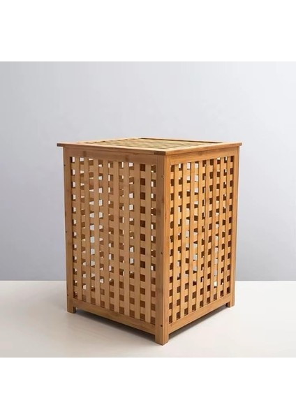 Home Doğal Bambu Kirli Çamaşır Sepeti - Yıkanabilir Iç Astarı ile Şık, Kapaklı, Taşınabilir, Dayanıklı ve Fonksiyonel Çamaşır Düzenleyici Sepet (Dama Desen) fiyatları