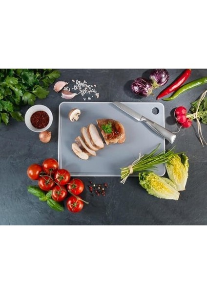 Basic L Kesme Tahtası | Antibakteriyel, Kaymaz, Sulu Yemekler Için Oluklu, Gıdaya Uygun 16 x 23 cm modelleri