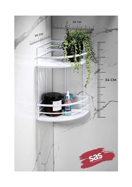 Haus Yapışkanlı Ömür Boyu Paslanmaz Kristal Ayarlanabilir Raf Banyo Düzenleyici Şampuanlık Lk-02 Bb modelleri