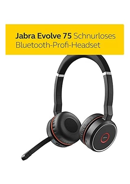 Evolve 75 Uc Kablosuz Stereo Kulak Üstü Kulaklık - Birleşik Iletişim Sertifikalı Kulaklık, Uzun Pil Ömrü - USB Bluetooth Adaptörü - Siyah fiyatları