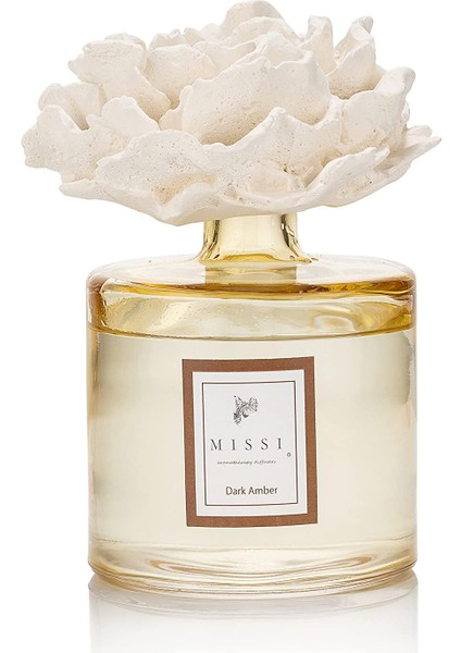 ml Amber Silindir Şişe Gül Taşlı Dark Amber Oda Kokusu