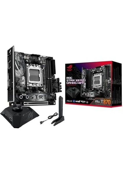 Rog Strıx X870-I Gamıng Wıfı Amd X870 Am5 Ddr5 8400 HDMI 2xusb4 2x M2 Usb3.2 Wifi 7 + Bt Aura Rgb 2.5gbit Lan Mini Itx 10+2+1 Güç Aşamaları, Çift Usb4, Rog Strix Hıve Iı Anakart modelleri