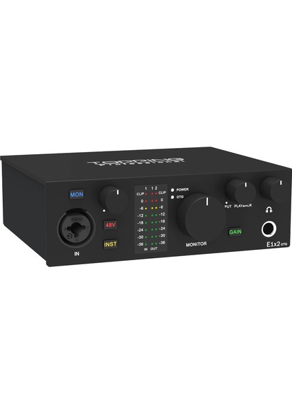 Professional E1X2 Otg | Black Yüksek Kalite Usb-C Ses Kartı: 1-Giriş/2-Çıkış 24BIT/192KHZ, 8...600OHM Arası Kulaklıklara Kadar Kullanılabilir. (Pc/mac/ios/android)