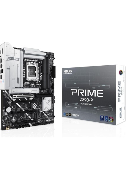 Prıme Z890-P Intel Z890 LGA1851 Ddr5 8400 Dp HDMI Type-C 4x M2 Usb3.2 Aura Rgb 2.5gbit Lan Atx 14+1+2+1 Güç Aşamaları, Aı Teknolojieri, Easy Pc Dıy Anakart
