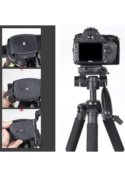 Zomei Q111 Kamera Tripodu Cep Telefonu Tutuculu + Uzaktan Kumanda, Alüminyum Alaşım Hafif Kamera Ayaklı Tripod 3 Yönlü Döner Başlık Hızlı Değiştirme Plakası ve Çanta 47 - 140 cm Siyah Renk fiyatları