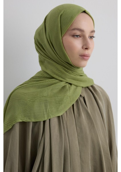 Çağla Yeşil Saçak Püsküllü Pamuklu Şal modelleri