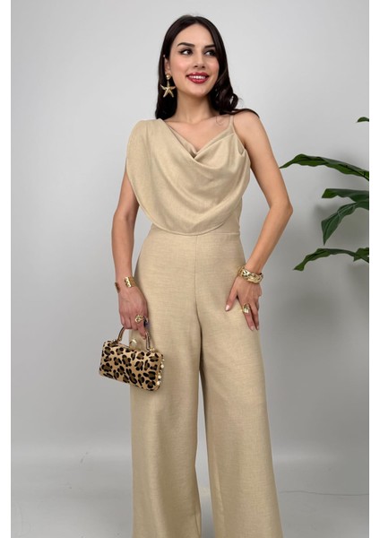 Élan Kadın Drapeli Detaylı Taş Tulum – Dokulu Kumaş Şıklığı fiyatları