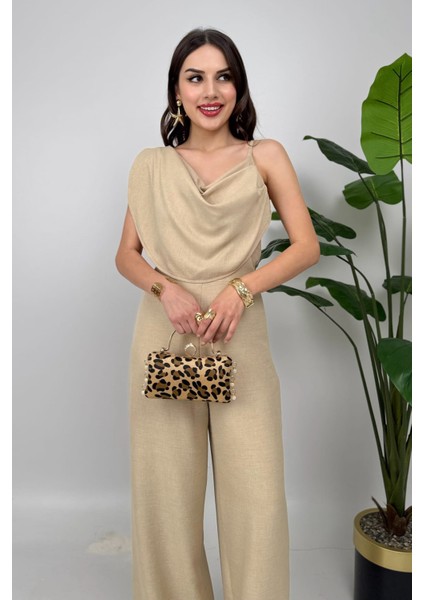 Élan Kadın Drapeli Detaylı Taş Tulum – Dokulu Kumaş Şıklığı modelleri