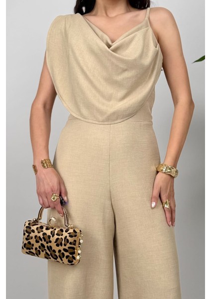 Élan Kadın Drapeli Detaylı Taş Tulum – Dokulu Kumaş Şıklığı fırsatları