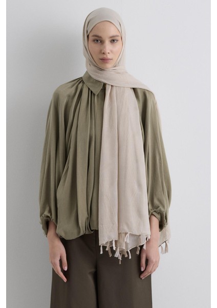 Kum Beji Saçak Püsküllü Pamuklu Şal fiyatları