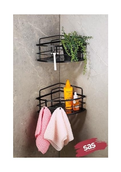 Haus Yapışkanlı Ömür Boyu Paslanmaz Kristal Ayarlanabilir Raf Banyo Düzenleyici 2 Adet Şampuanlık Lk-01 S fiyatları