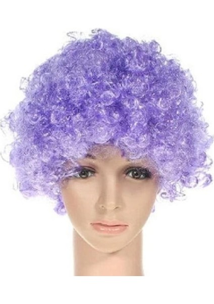 Mor Renkli Kıvırcık Peruk