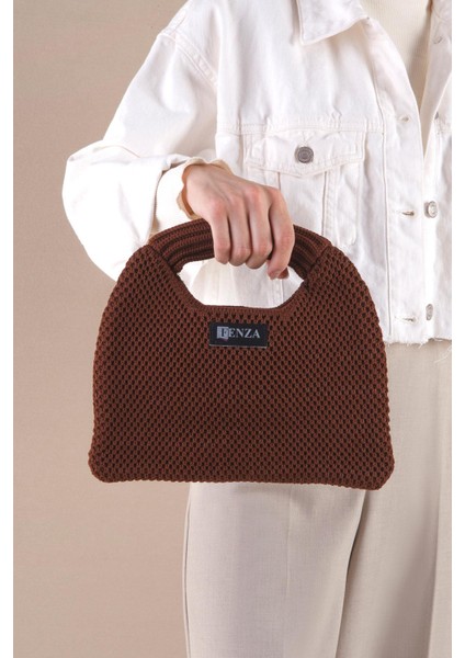 Acı Kahve Mini Örgü Çanta