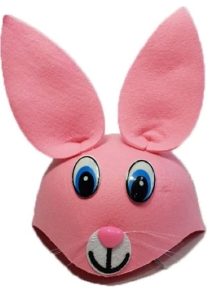 Çocuk Tavşan Şapkası Pembe Renk