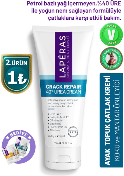 Ayak ve Topuk Çatlak Bakım Kremi %40 Üre ve %2 Salisilik Asit 75ML