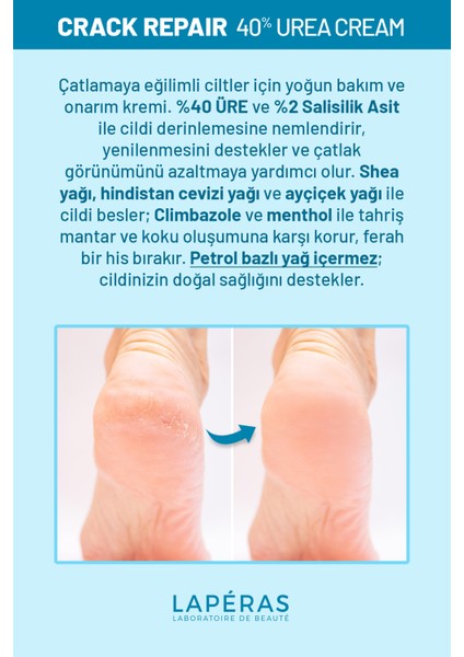 Ayak ve Topuk Çatlak Bakım Kremi %40 Üre ve %2 Salisilik Asit 75ML 2'li Paket fiyatları