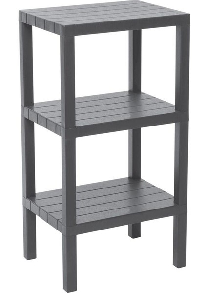 3 Raflı Gri Modüler Ünite Plastik 38X29X74 cm (4915)