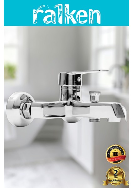 Krom Kare Banyo Duş Bataryası Musluğu - %100 Pirinç, Paslanmaz, Ağır Gövde