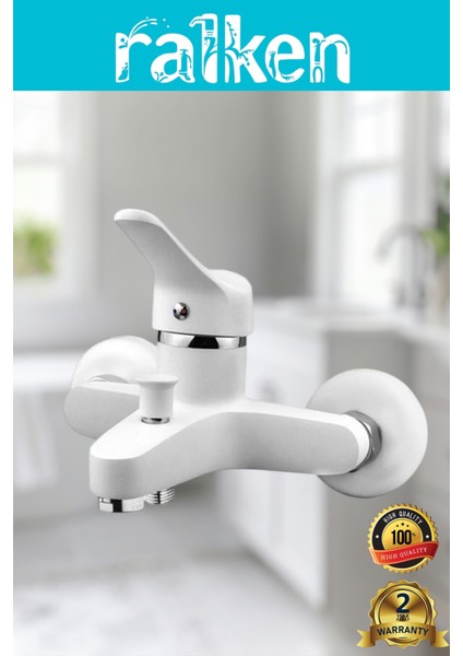 Beyaz Banyo Duş Bataryası Musluğu - %100 Pirinç, Paslanmaz, Ağır Gövde fiyatları