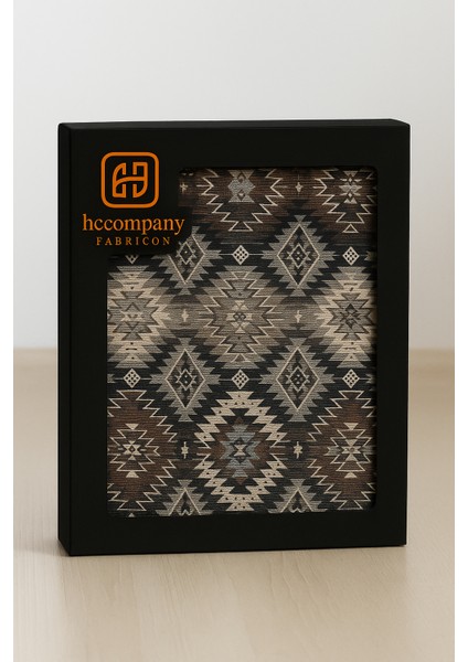 Etnik Bohem Eşme Kilim Motifli Kahverengi Halı Örtüsü 6m²
